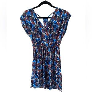 Ya Los Angeles Retro Look short Sleeve Gathered Waist Pocketed Dress